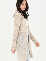 Hooded Cardigan Sweater in Ivory