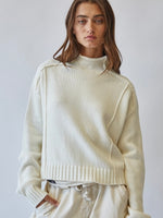 Riah Rolled Hem Sweater in Ivory