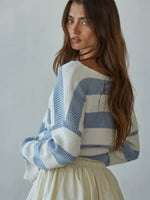 Boat Neck Wide Stripe Sweater