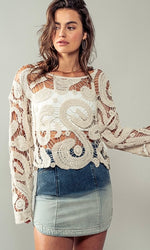 Bohemian Lace Crochet Sweater