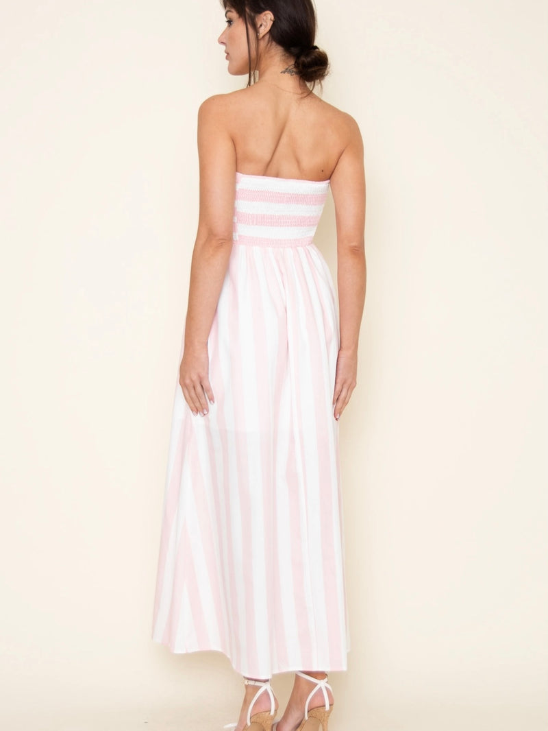 Pink Striped Maxi Dress