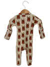 Reindeer Organic Waffle Basic Zip Footie