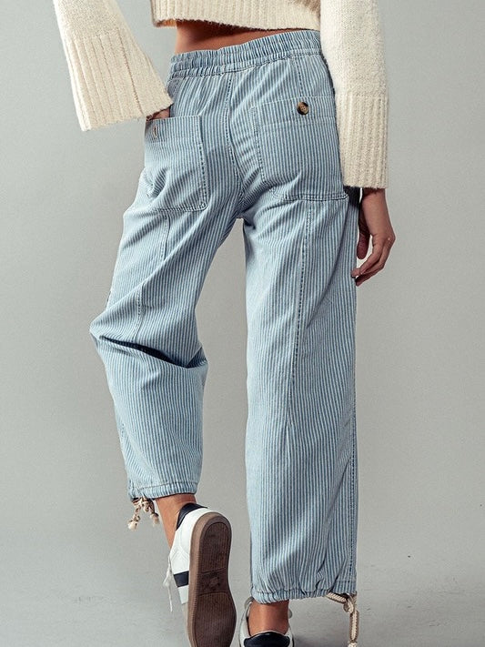 FINAL SALE Denim Stripe Cargo Pant