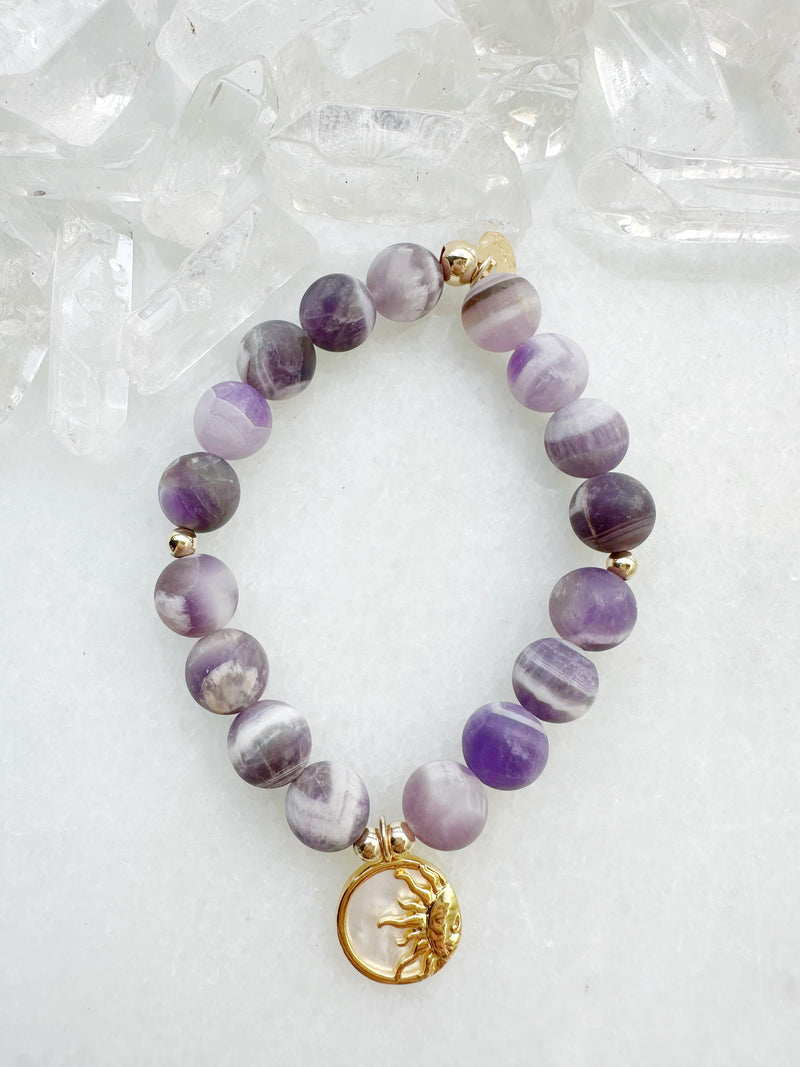 Matte Chevron Amethyst Mother of Pearl Sun Deka Stretch