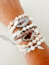 Silverite Chalcedony Octa Stretch in Silver
