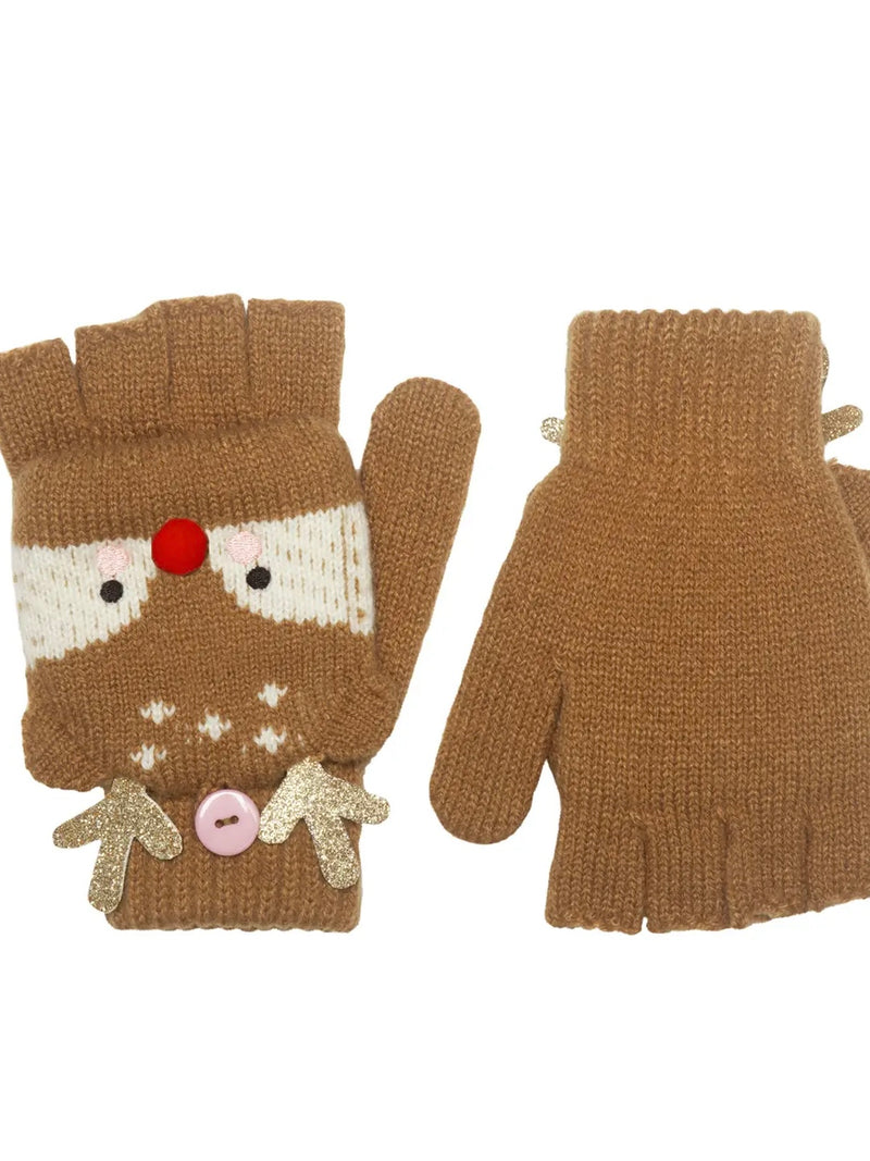 FINAL SALE Reindeer Knitted Gloves