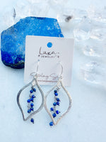 Lapis Lazuli Tassel Teardrop Hoop Earring
