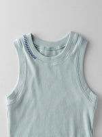 Zigzag Stitch Ribbed Tank Top