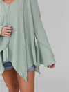 Golden Hour Long Bell Sleeve Top in Sage
