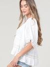 Lace Trim Square Neck Blouse