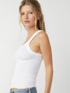Ribbed Seamless Tank in White