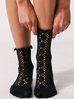 Rubies Crochet Socks in Black