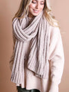 Comfy Boucle Vertical Knit Scarf Latte