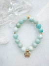 Amazonite & Rhinestone Flower Deka Stretch