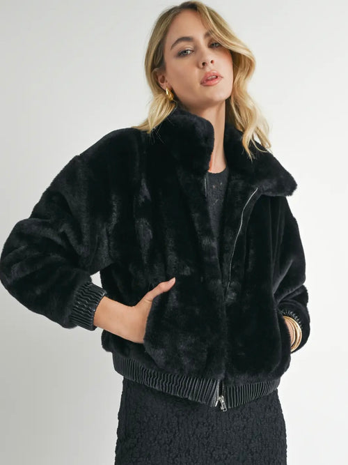 Daring Faux Fur Zip Up