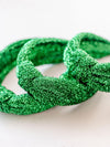 Tinsel Twirl Knot Headband in Green