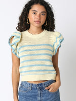 Cassidy Flutter Sleeve Crochet Top