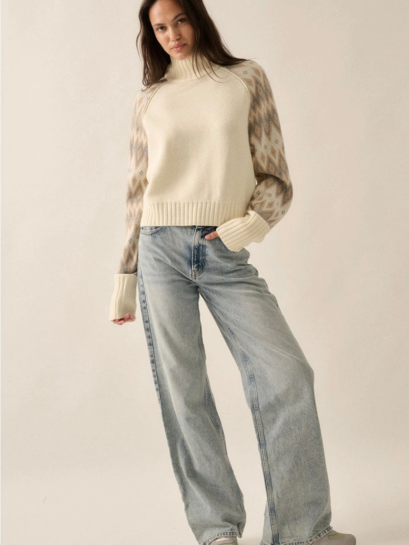 Geo Detail Turtleneck Sweater