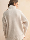 Chenille High Neck Sweater Top in Cream