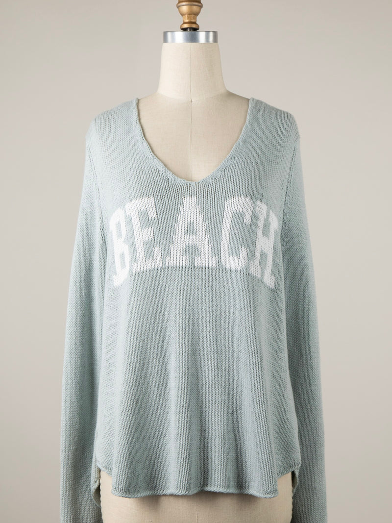 Sage Beach V Neck Sweater