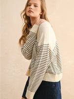 Striped Pocket Front Sweater