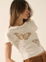 Butterfly Lettuce Edge Tee