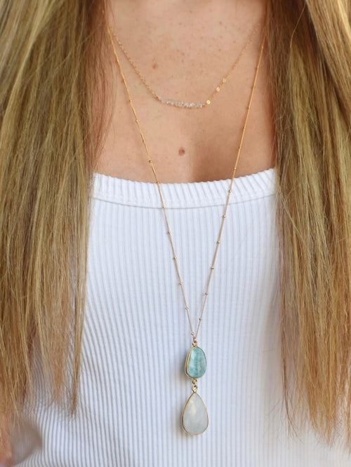 Moonstone & Larimar Ceia Necklace