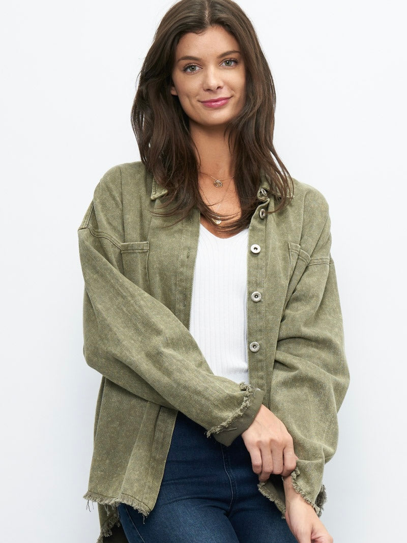 Olive Denim Jacket