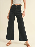 FINAL SALE Straight Wide Leg Pants in Fade Black