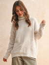 Chenille High Neck Sweater Top in Cream