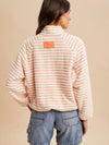 Pumpkin Patch Striped Fleece Pullover