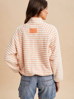 Pumpkin Patch Striped Fleece Pullover