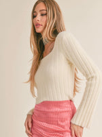 Camille Square Neck Sweater in Cream