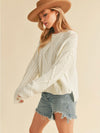 White Knit Adela Sweater