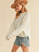 White Knit Adela Sweater