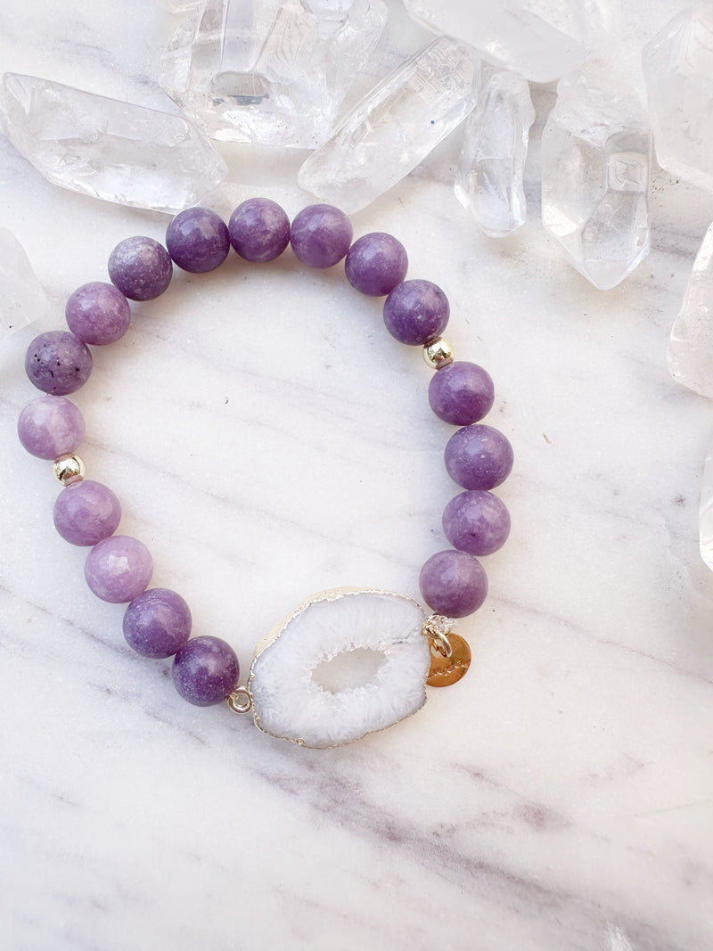 Lepidolite & Agate Chelsea Octa Stretch