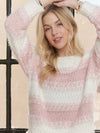 Pink Striped Love Sweater