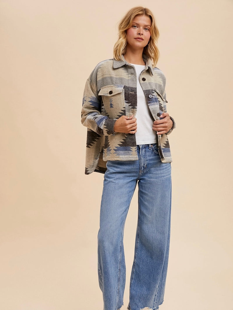Aztec Print Jacket in Blue