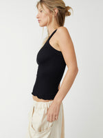 Ribbed Seamless Tank in Black