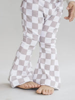 Luxa Little Checkered Flare Pant in Latte