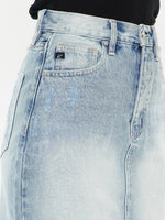 Kira Split Front Denim Maxi Skirt