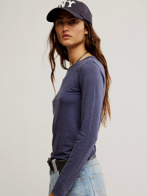Nova Long Sleeve Tee in Peacoat