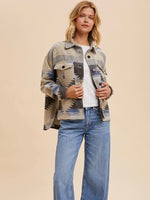 Aztec Print Jacket in Navy Blend