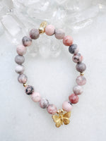 Pink Zebra Jasper Butterfly Octa Stretch