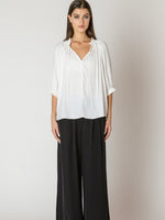 Soft Pleated White Blouse