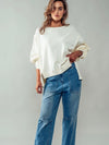 Split Sleeve Sienna Terry Sweatshirt in Ivory