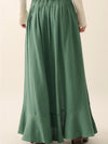 FINAL SALE Smocked Crepe Maxi Skirt in Pine Green