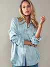 Striped Double Pocket Button Down Shirt