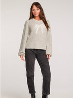 Bow Sweater in Heather Grey