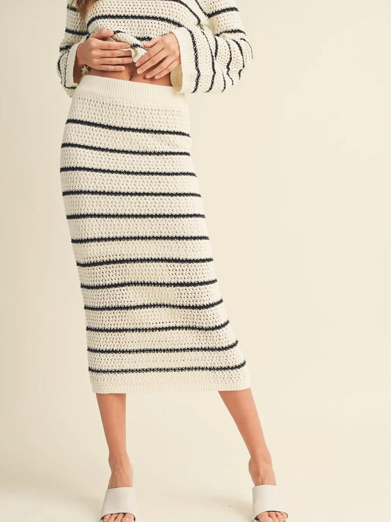 Stripe Knitted Skirt